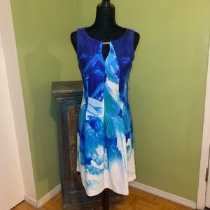 Dress Barn Gold Accent Blue Dress